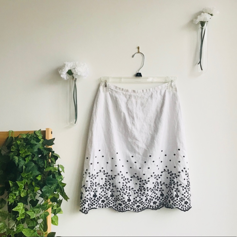 Kate Hill | Embroidered Linen Skirt